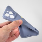 iPhone 15 Pro Case Hülle - Silikon Mat Herz gold - Blau