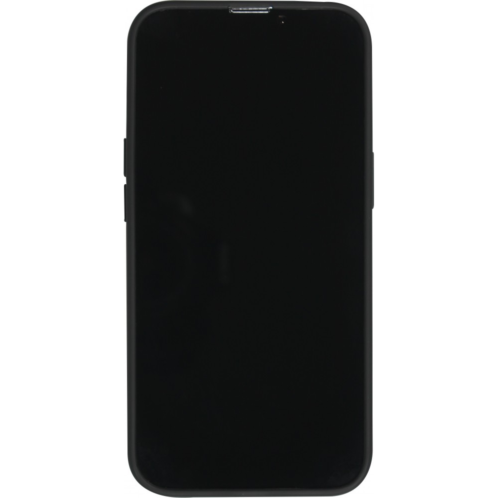 Coque iPhone 15 Pro - Silicone Mat Coeur doré - Noir