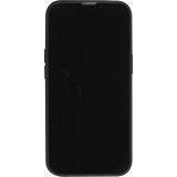 Coque iPhone 15 Pro - Silicone Mat Coeur doré - Noir