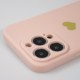 iPhone 15 Pro Max Case Hülle - Silikon Mat Herz gold - Rosa