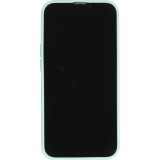 iPhone 15 Pro Case Hülle - Silikon Mat Herz gold - Türkis