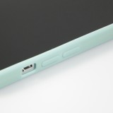 Coque iPhone 15 Pro - Silicone Mat Coeur doré - Turquoise