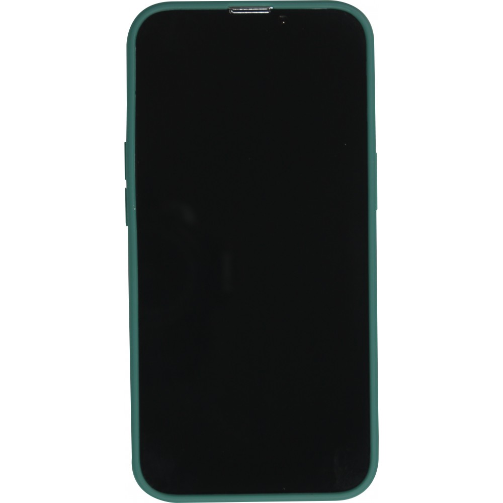 iPhone 15 Pro Max Case Hülle - Silikon Mat Herz gold - Dunkelgrün