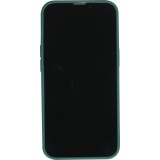 Coque iPhone 15 Pro - Silicone Mat Coeur doré - Vert foncé
