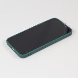 iPhone 14 Pro Max Case Hülle - Silikon Mat Herz gold - Dunkelgrün