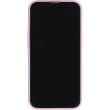 Coque iPhone 15 Pro Max - Silicone Mat Coeur doré - Violet