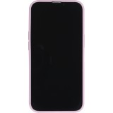 Coque iPhone 15 Pro - Silicone Mat Coeur doré - Violet