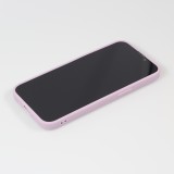 Coque iPhone 15 Pro Max - Silicone Mat Coeur doré - Violet