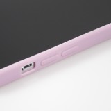 Coque iPhone 15 Pro - Silicone Mat Coeur doré - Violet