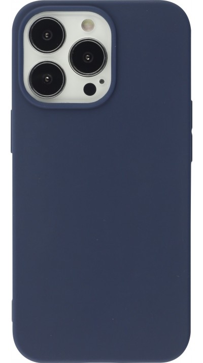 iPhone 15 Pro Case Hülle - Silikon Mat dunkelblau