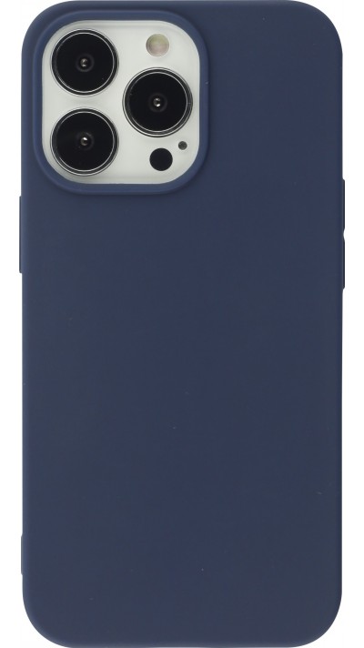 Coque iPhone 15 Pro - Silicone Mat - Bleu foncé