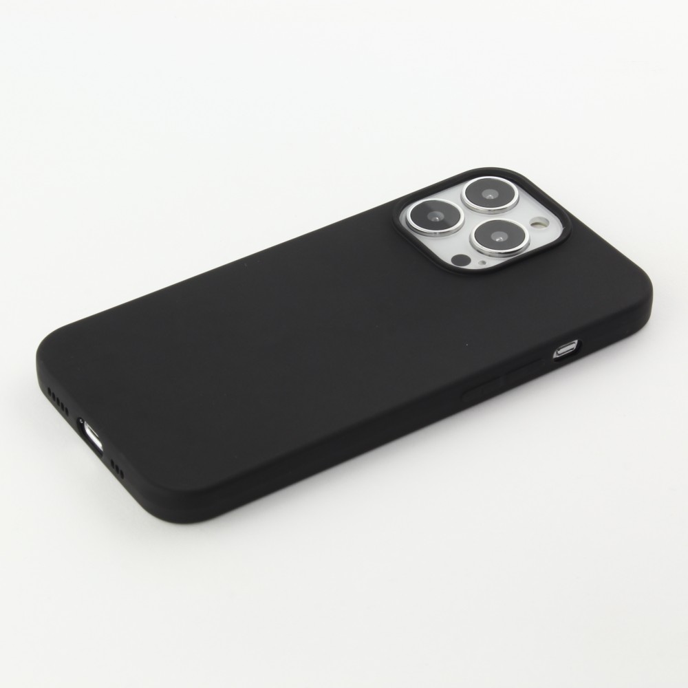iPhone 15 Pro Max Case Hülle - Silkon Mat - Schwarz