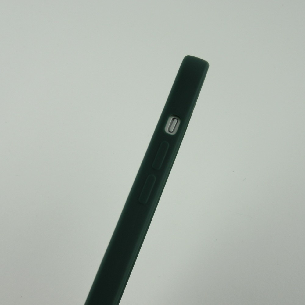 iPhone 13 Pro Case Hülle - Silikon mit Kordel und Haken - Dunkelgrün