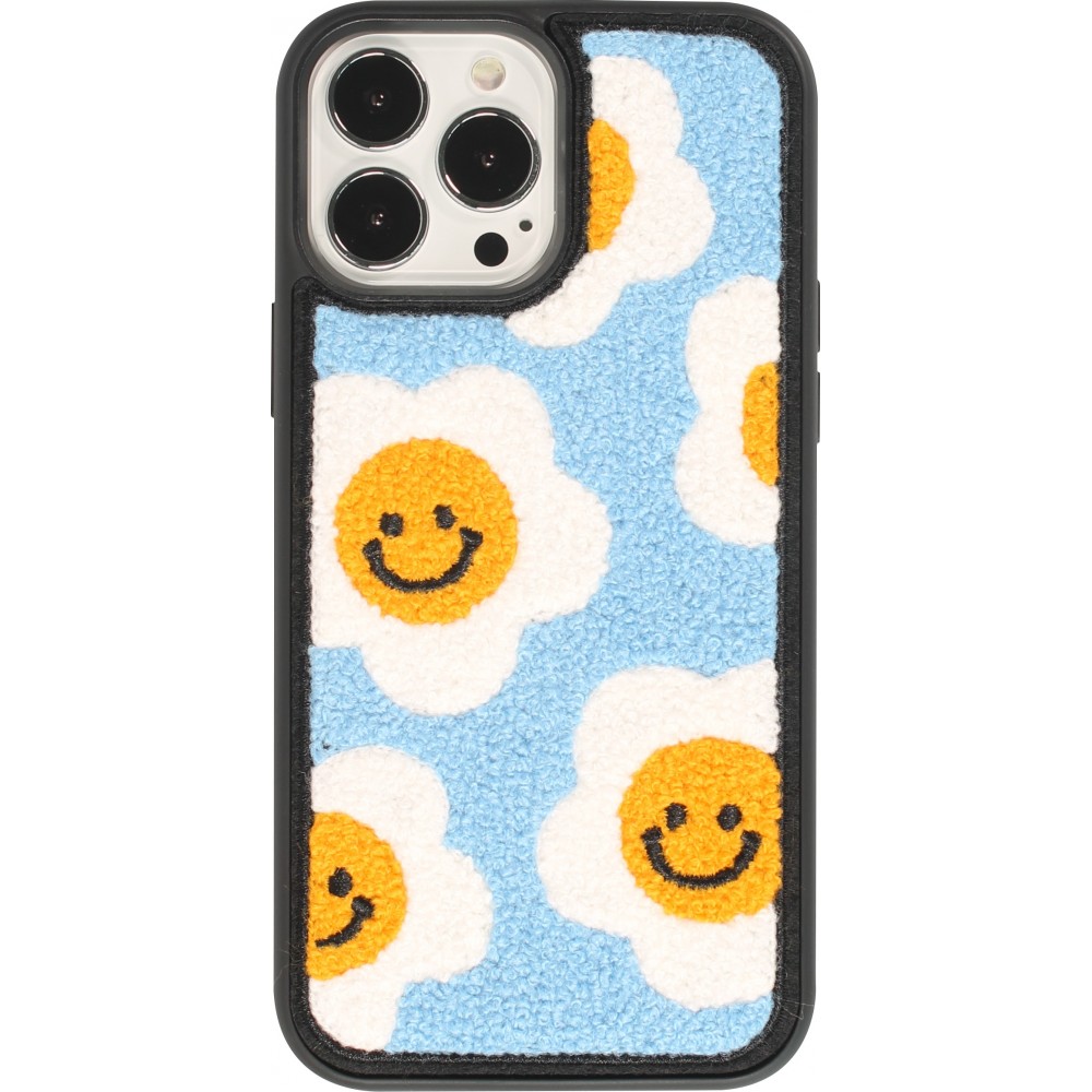 iPhone 13 Pro Case Hülle - Hart Silikon rigide tufting lachender Blumen-Teppich