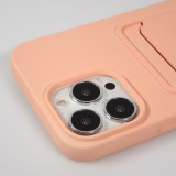 iPhone 13 Pro Max Case Hülle - Soft Touch Kartenhalter - Hellrosa