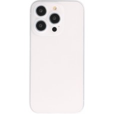 Coque iPhone 15 Pro - plastique ultra fin semi-transparent mat - Blanc