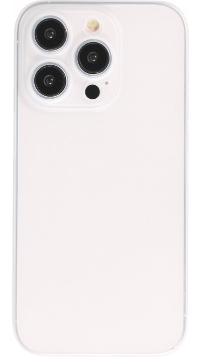 Coque iPhone 14 Pro Max - plastique ultra fin semi-transparent mat - Blanc
