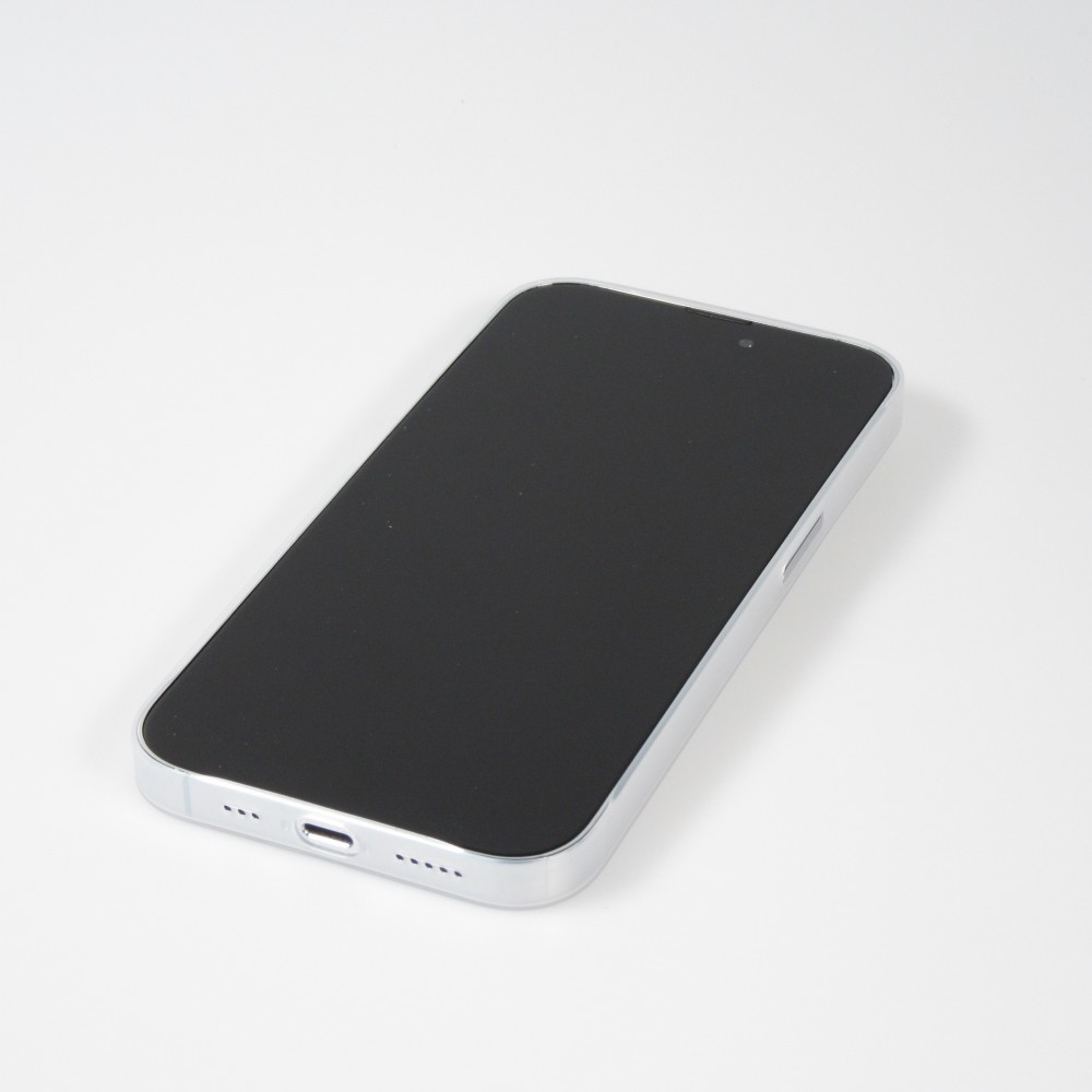 Coque iPhone 15 Pro - plastique ultra fin semi-transparent mat - Blanc