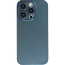 iPhone 15 Pro Case Hülle - Plastik ultra dünn semi-transparent matt - Blau