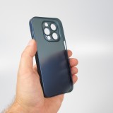 iPhone 14 Pro Case Hülle - Plastik ultra dünn semi-transparent matt - Blau