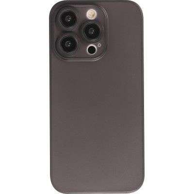 Coque iPhone 15 Pro - plastique ultra fin semi-transparent mat - Noir