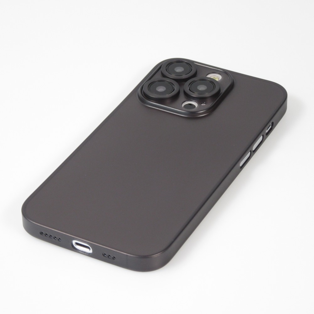 Coque iPhone 13 Pro - plastique ultra fin semi-transparent mat - Noir