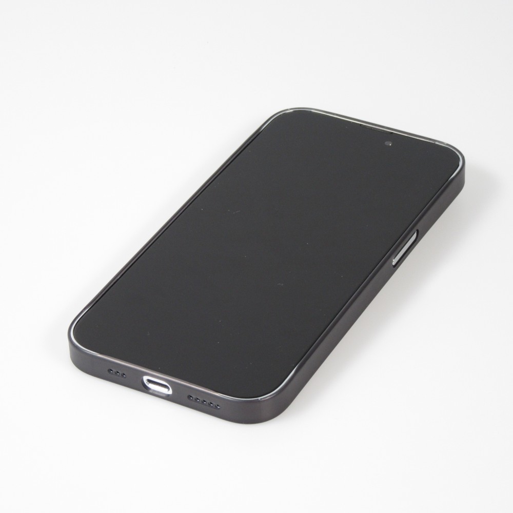 Coque iPhone 14 Pro - plastique ultra fin semi-transparent mat - Noir