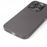 iPhone 13 Pro Case Hülle - Plastik ultra dünn semi-transparent matt - Schwarz