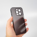Coque iPhone 14 Pro - plastique ultra fin semi-transparent mat - Noir