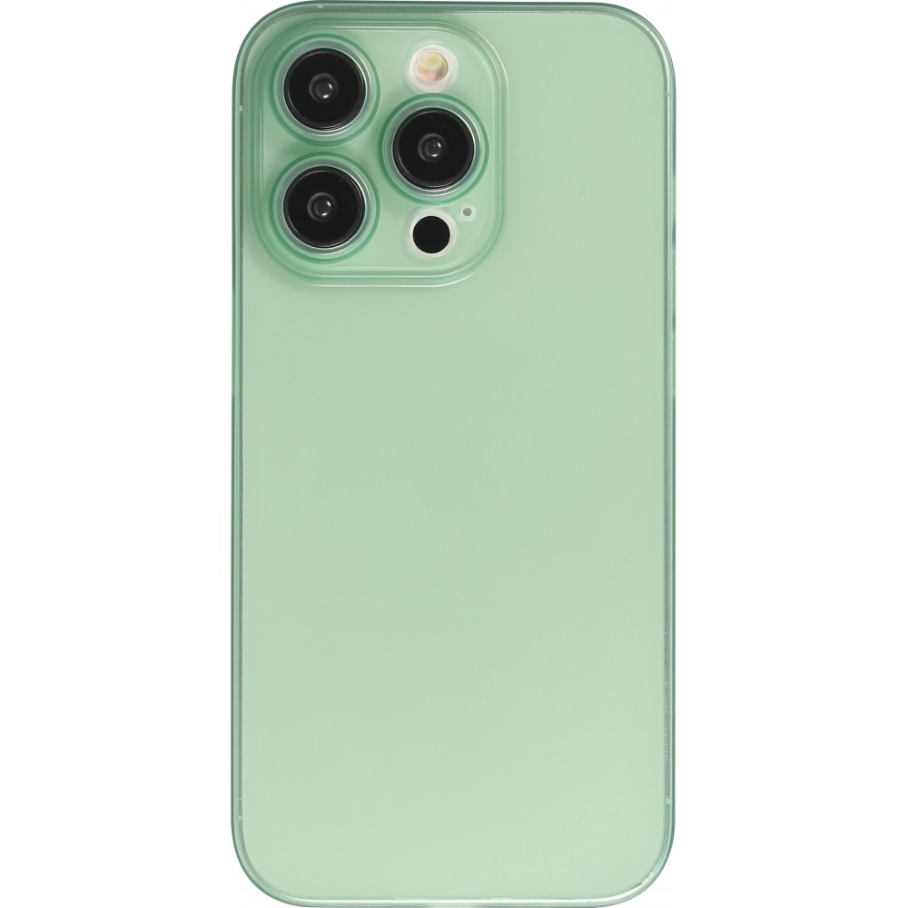 Coque iPhone 14 Pro - plastique ultra fin semi-transparent mat - Vert