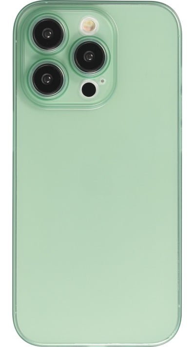 Coque iPhone 14 Pro - plastique ultra fin semi-transparent mat - Vert