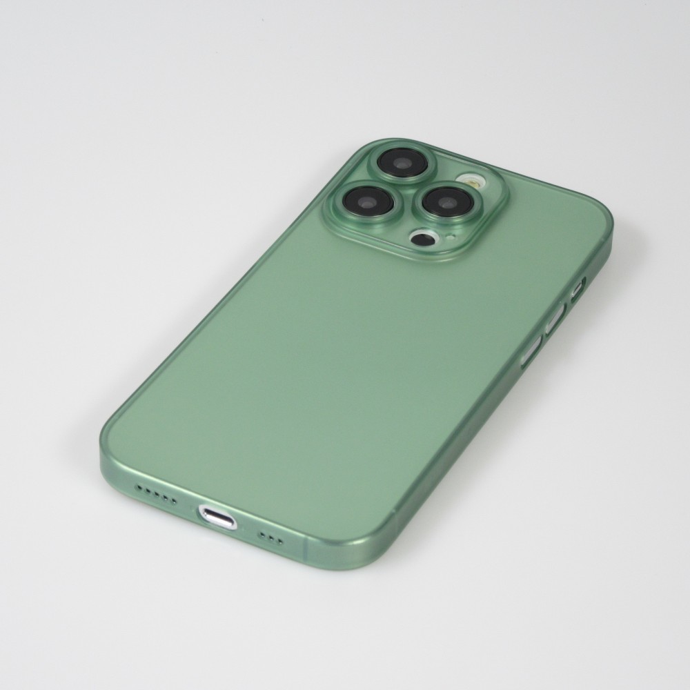 Coque iPhone 14 Pro - plastique ultra fin semi-transparent mat - Vert