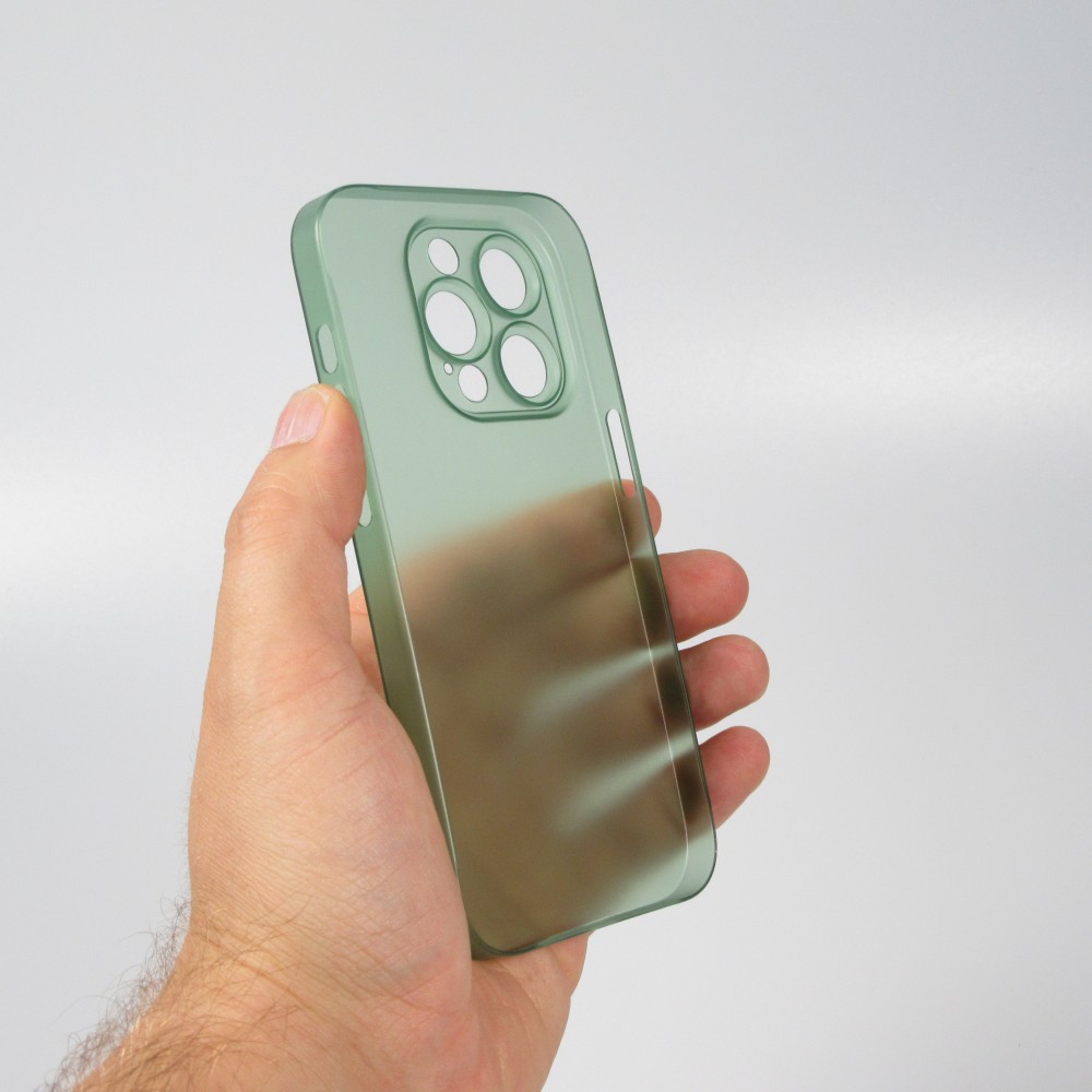 Coque iPhone 14 Pro - plastique ultra fin semi-transparent mat - Vert