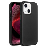 Coque iPhone 13 - Qialino cuir véritable (compatible MagSafe) - Noir