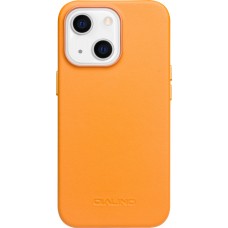iPhone 14 Plus Case Hülle - Qialino Echtleder (MagSafe kompatibel) - Orange