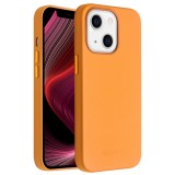 Coque iPhone 14 - Qialino cuir véritable (compatible MagSafe) - Orange