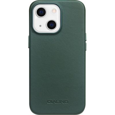 Coque iPhone 14 Plus - Qialino cuir véritable (compatible MagSafe) - Vert