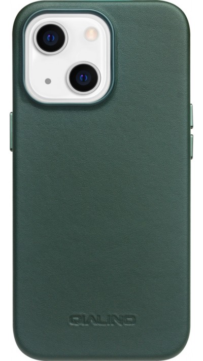 Coque iPhone 14 Plus - Qialino cuir véritable (compatible MagSafe) - Vert