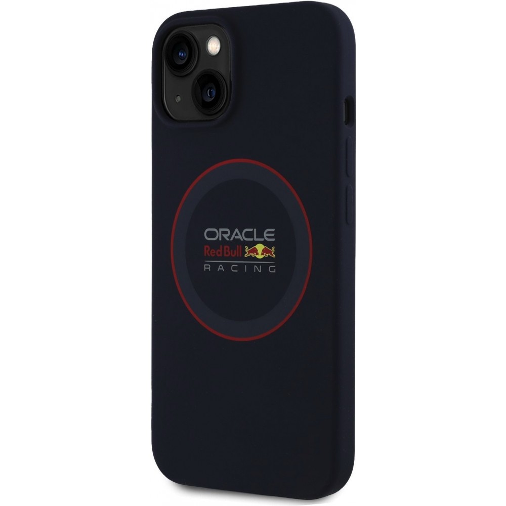Coque iPhone 13 - Red Bull Racing MagSafe en silicone avec anneau rouge - Marine