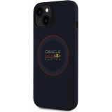 Coque iPhone 13 - Red Bull Racing MagSafe en silicone avec anneau rouge - Marine