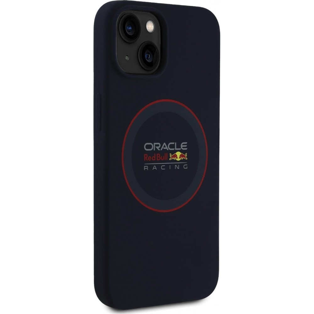 Coque iPhone 13 - Red Bull Racing MagSafe en silicone avec anneau rouge - Marine