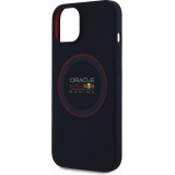 Coque iPhone 13 - Red Bull Racing MagSafe en silicone avec anneau rouge - Marine