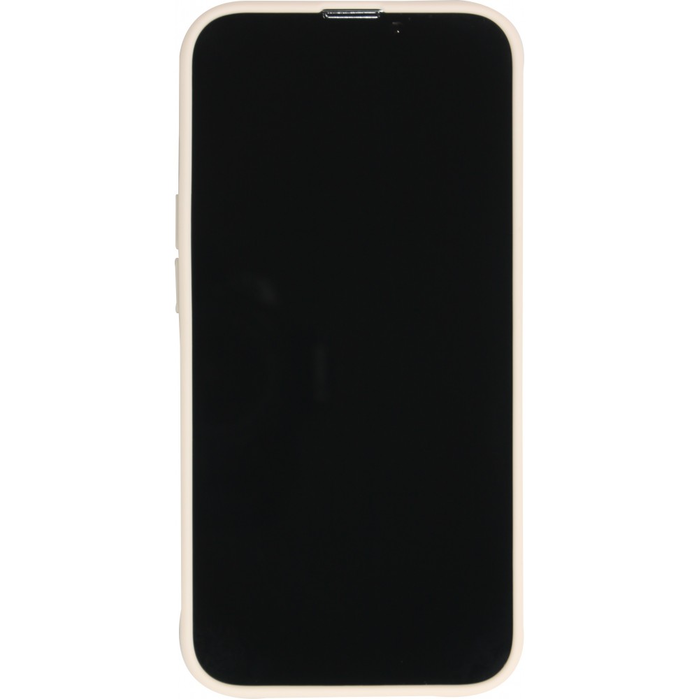 Coque iPhone 16e - Silicone Mat Coeur doré - Beige