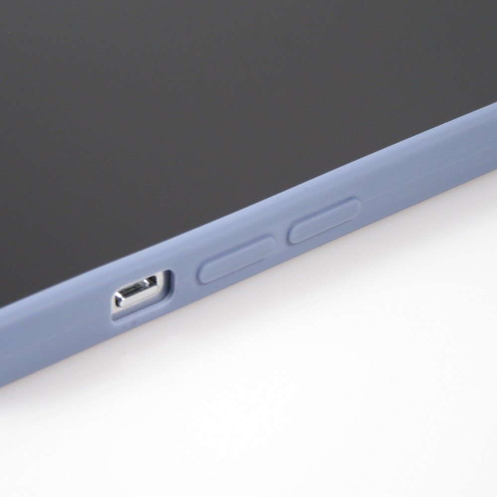 iPhone 14 Plus Case Hülle - Silikon Mat Herz gold - Blau