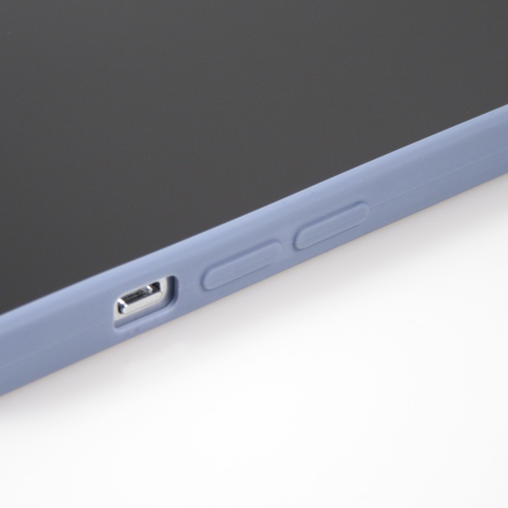 iPhone 16e Case Hülle - Silikon Mat Herz gold - Blau