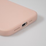 iPhone 14 Plus Case Hülle - Silikon Mat Herz gold - Rosa