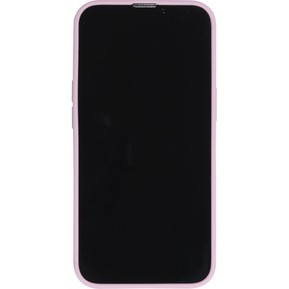 Coque iPhone 16e - Silicone Mat Coeur doré - Violet