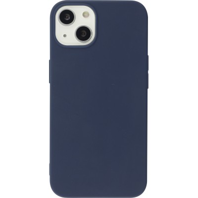 Coque iPhone 15 - Silicone Mat - Bleu foncé