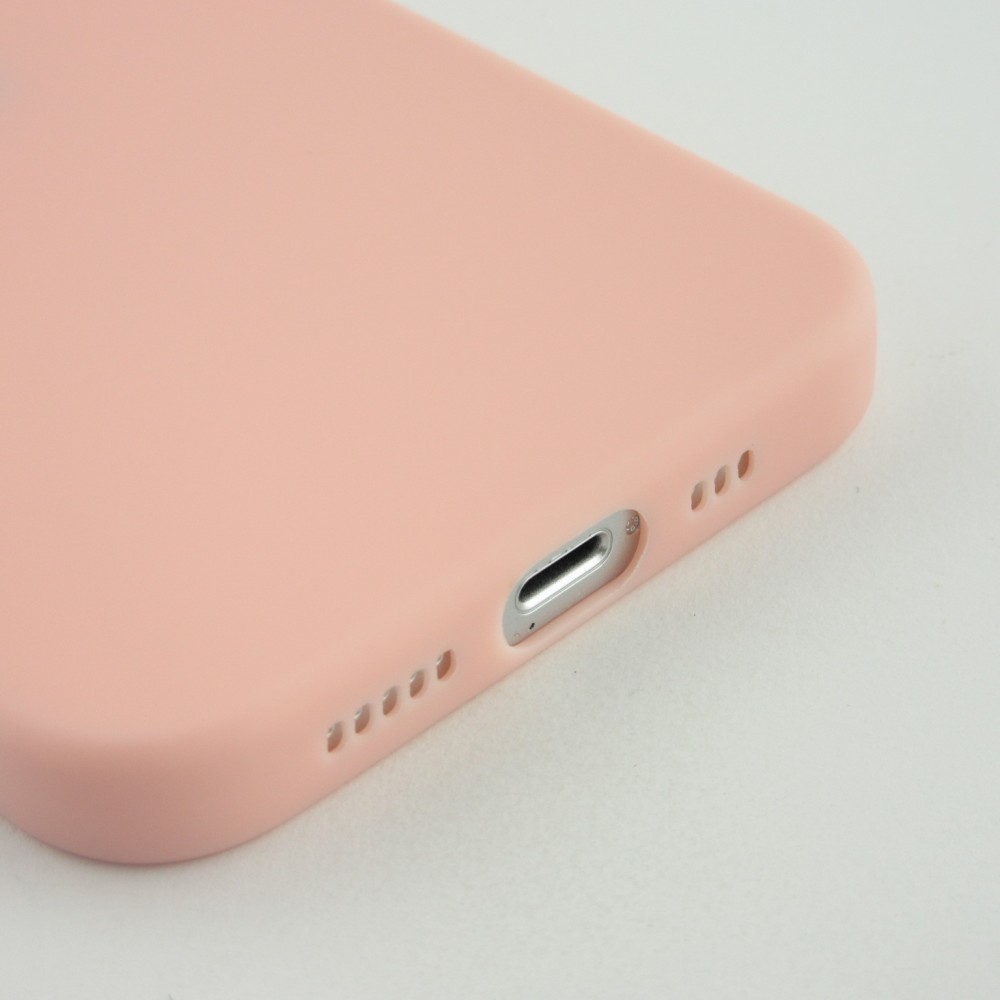 Coque iPhone 15 Plus - Silicone Mat - Rose clair