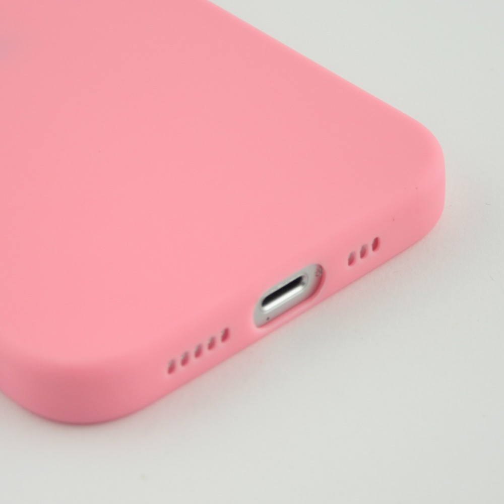 Coque iPhone 15 Plus - Silicone Mat - Rose foncé